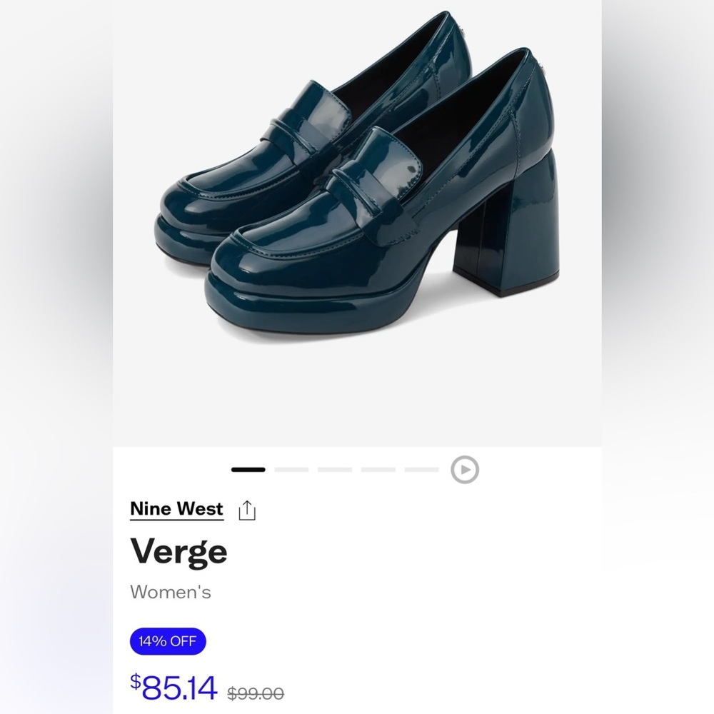 Nine West Verge size 7.5 like new teal